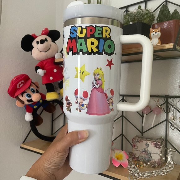 Nintendo Super Mario Bros Tumbler 40 oz tumbler with hand carry … - Picture 9 of 15